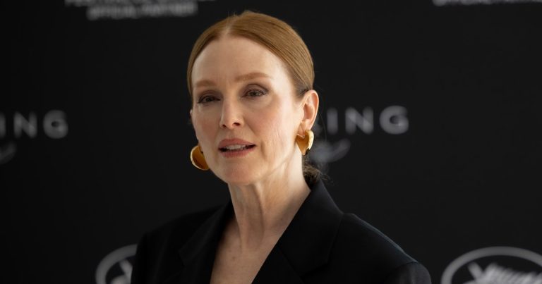 Julianne Moore photographed at the 2026 Cannes Film Festival